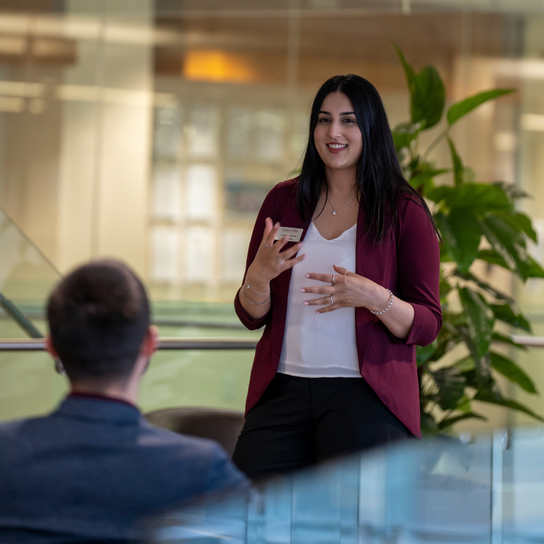 An advisor consulting a student.