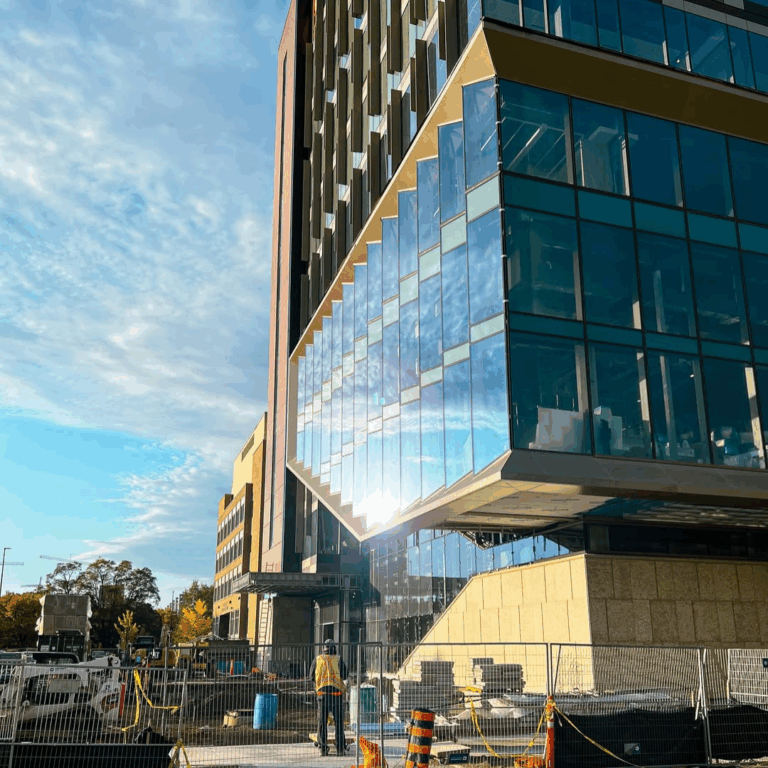 The entrance of the McLean Centre, almost complete.