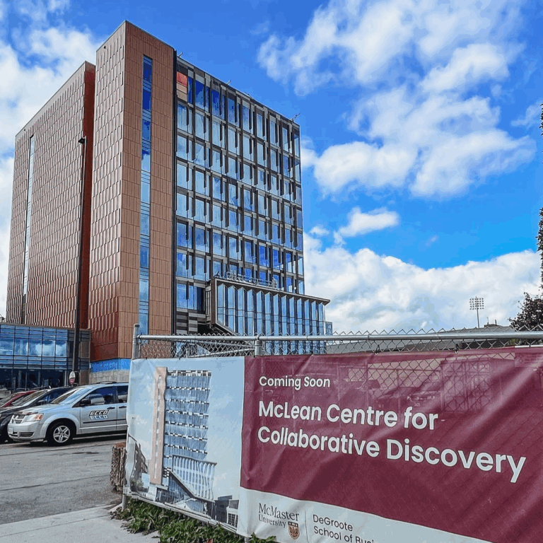 Entrance of the construction site of the McLean Centre.